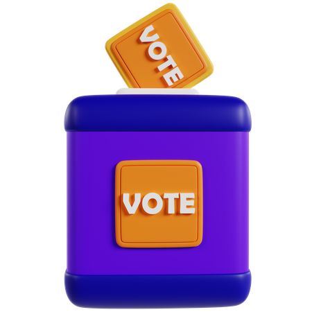 Urna de votación púrpura  3D Icon