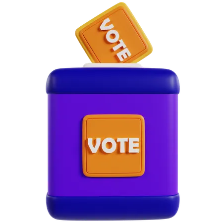 Urna de votación púrpura  3D Icon