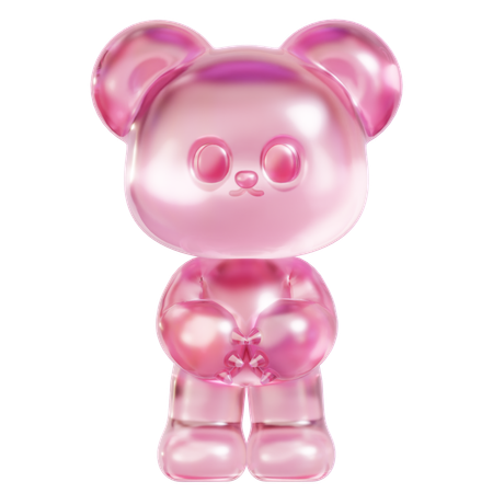 Ursinho de goma rosa  3D Icon