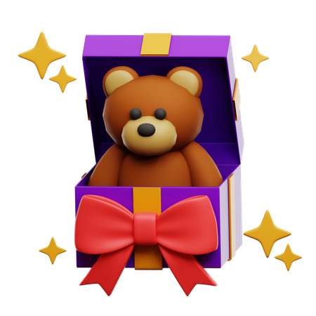 Ursinho de pelúcia para presente  3D Icon