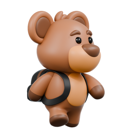 Urso com bolsa  3D Illustration