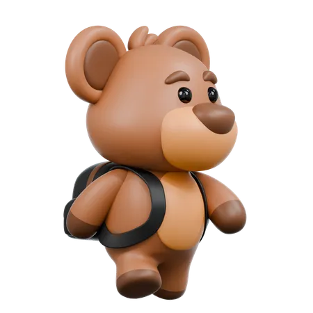 Urso com bolsa  3D Illustration