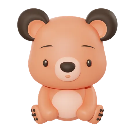 Urso fofo  3D Illustration