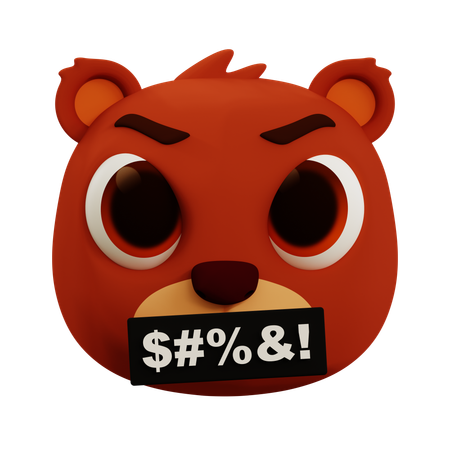 Emoji de maldição de urso  3D Icon