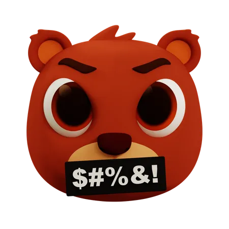 Emoji de maldição de urso  3D Icon