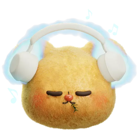 Urso ouvindo música  3D Icon