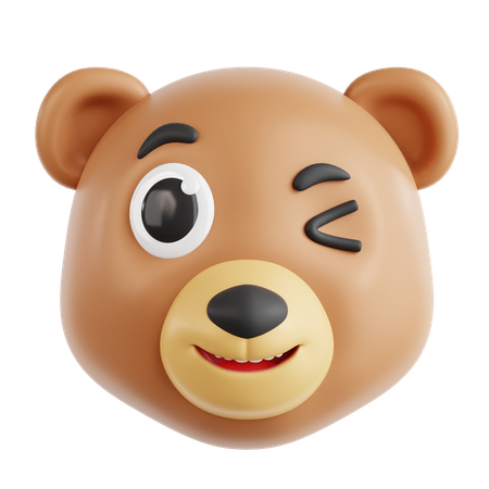 Urso piscando  3D Icon