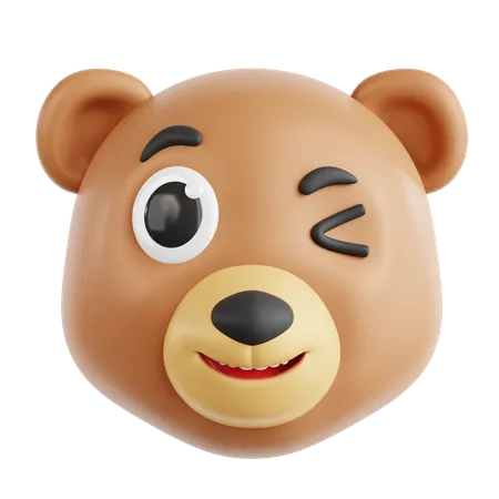 Urso piscando  3D Icon