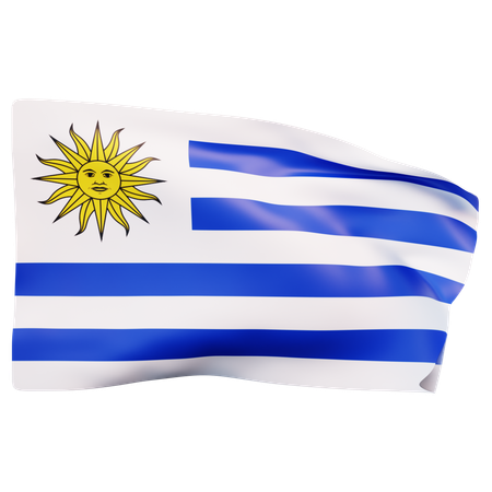 Uruguay Flag  3D Icon