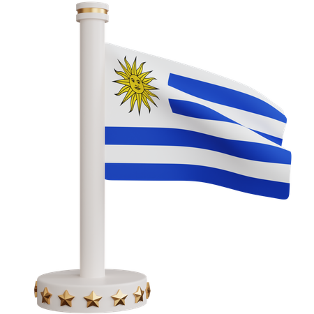 Uruguay national flag 3D Icon