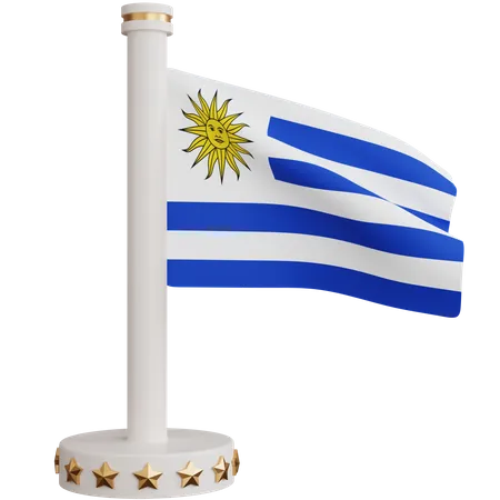 Uruguay national flag  3D Icon