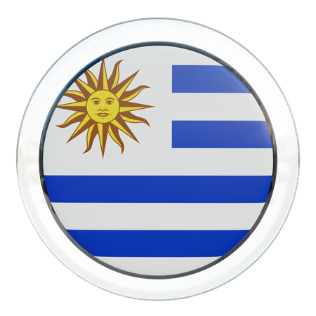 Uruguay Round Flag  3D Icon