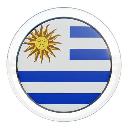 Uruguay Round Flag  3D Icon
