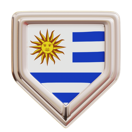 Uruguay Shield Flag  3D Icon