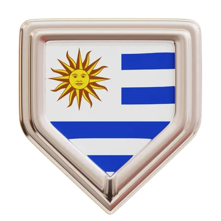Uruguay Shield Flag  3D Icon
