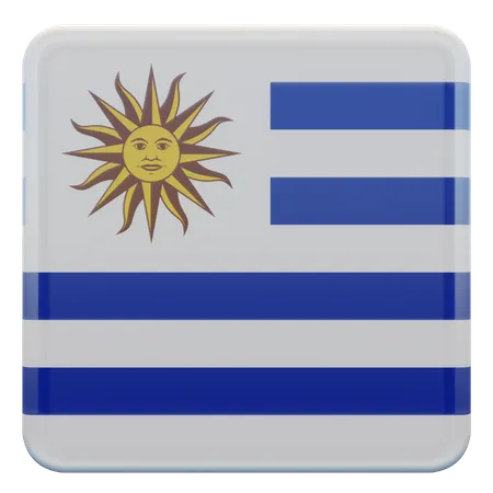 Uruguay Square Flag  3D Icon