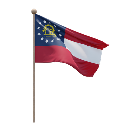 US Georgia Flagpole  3D Icon