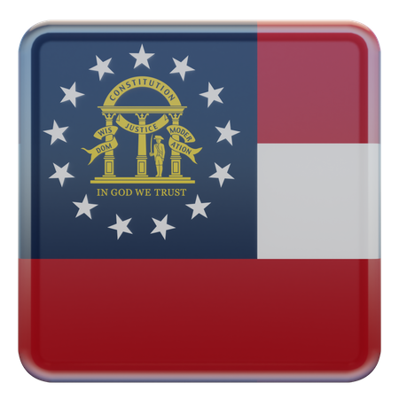 US Georgia Square Flag  3D Icon