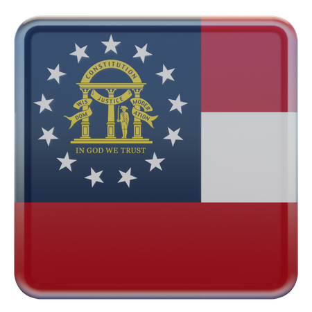 US Georgia Square Flag 3D Icon