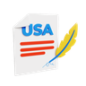 usa agreement document 3d logo