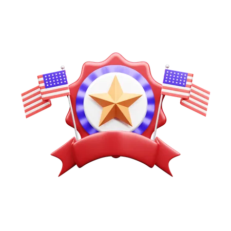 Usa Badge  3D Icon