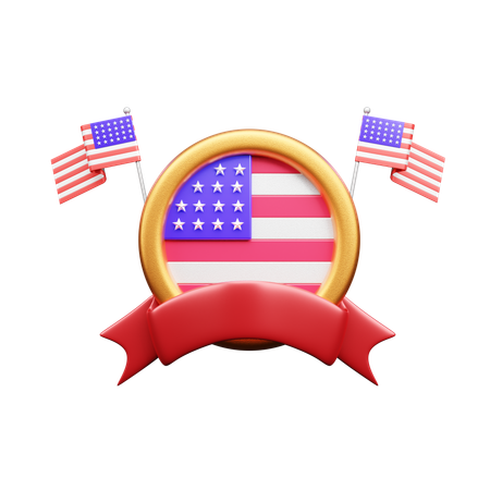 Usa Badge  3D Icon