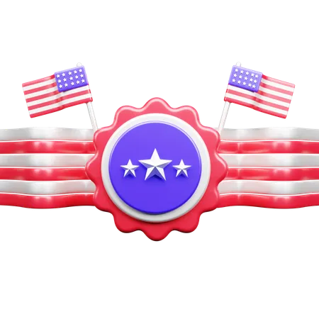 Usa Badge  3D Icon