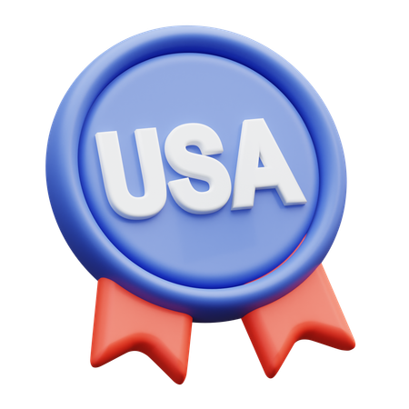 Usa Badge Ribbon  3D Icon
