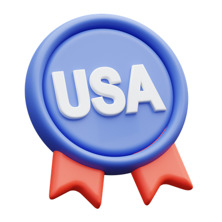Usa Badge Ribbon  3D Icon