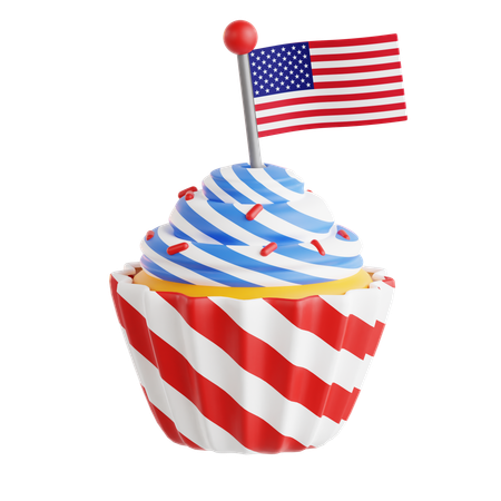Usa Cupcake  3D Icon