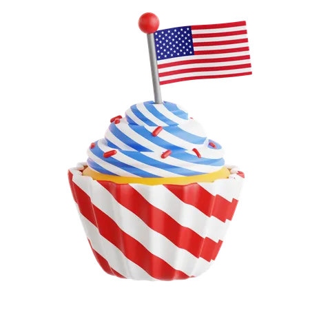 Usa Cupcake  3D Icon