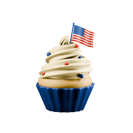 USA-Cupcake  3D Icon