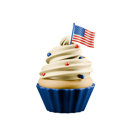 Usa Cupcake  3D Icon