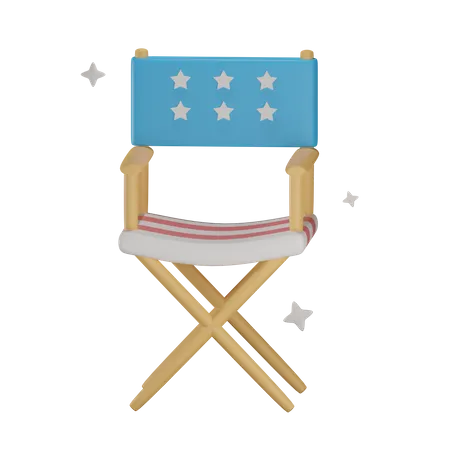 Usa Directors Chair  3D Illustration