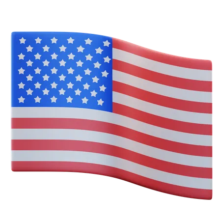 3 D Illustration USA Flag 3D Icon