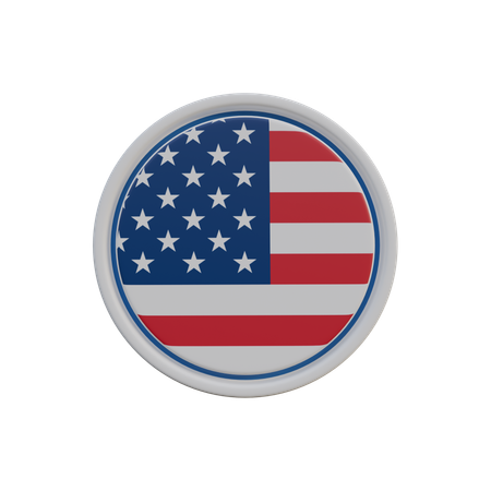 Usa Flag Badge  3D Icon