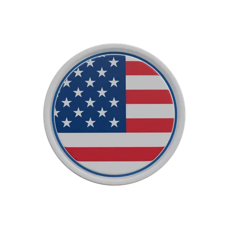 Usa Flag Badge  3D Icon