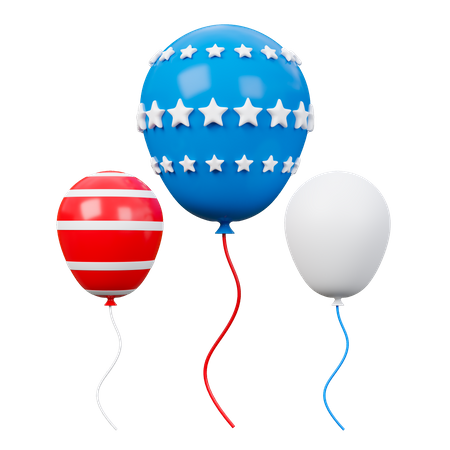 Usa Flag Balloons  3D Icon