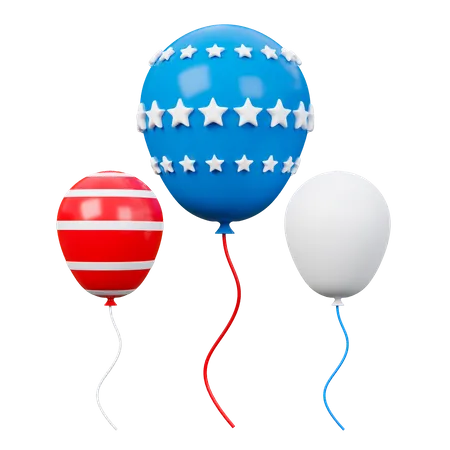 Fourth Of July Drum Balloon 3 D Icon 3D Icon