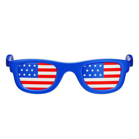 Usa Flag Glasses  3D Icon