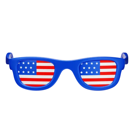 Usa Flag Glasses  3D Icon