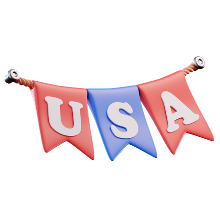 USA-Flaggen-Ornament  3D Icon