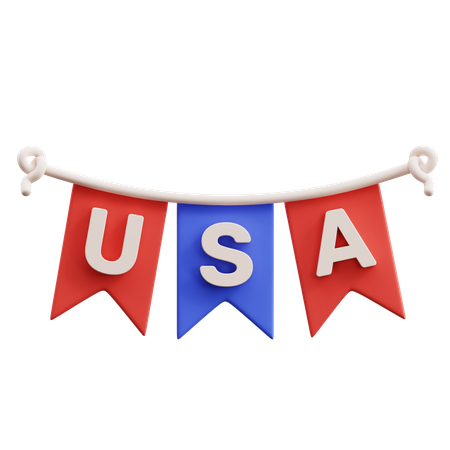 USA-Flaggen-Ornament  3D Icon