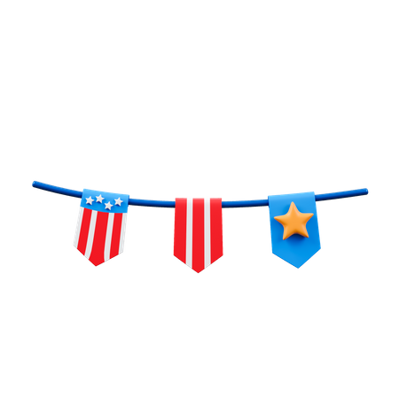 Usa Garland  3D Icon