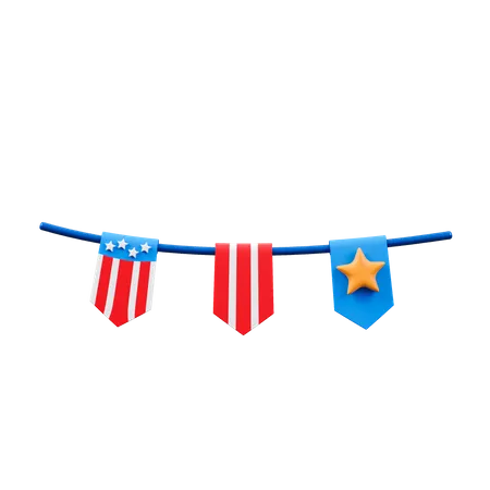 Usa Garland  3D Icon