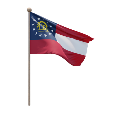 Uns georgia fahnenmast  3D Flag