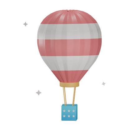 USA-Heißluftballon  3D Illustration