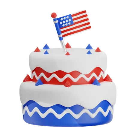 Usa Independence Cake  3D Icon