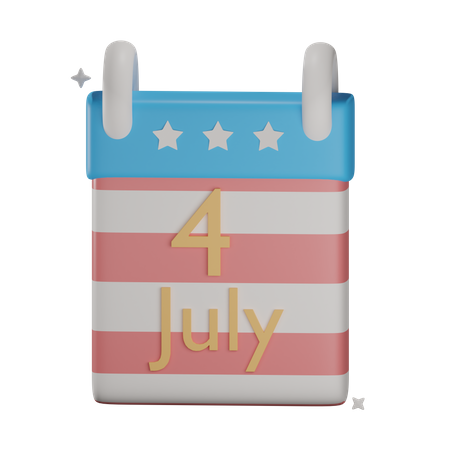 Usa Independence Calendar 3D Illustration