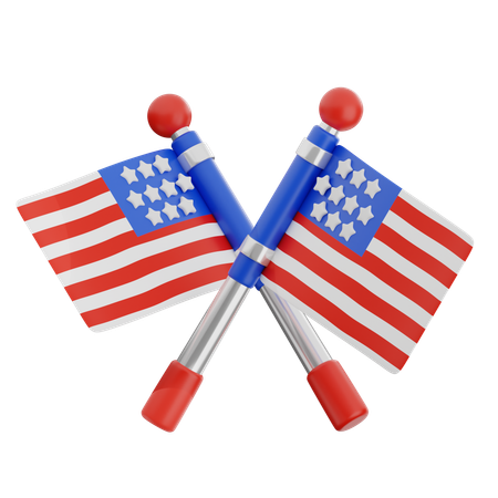 Usa Independence Flag  3D Icon